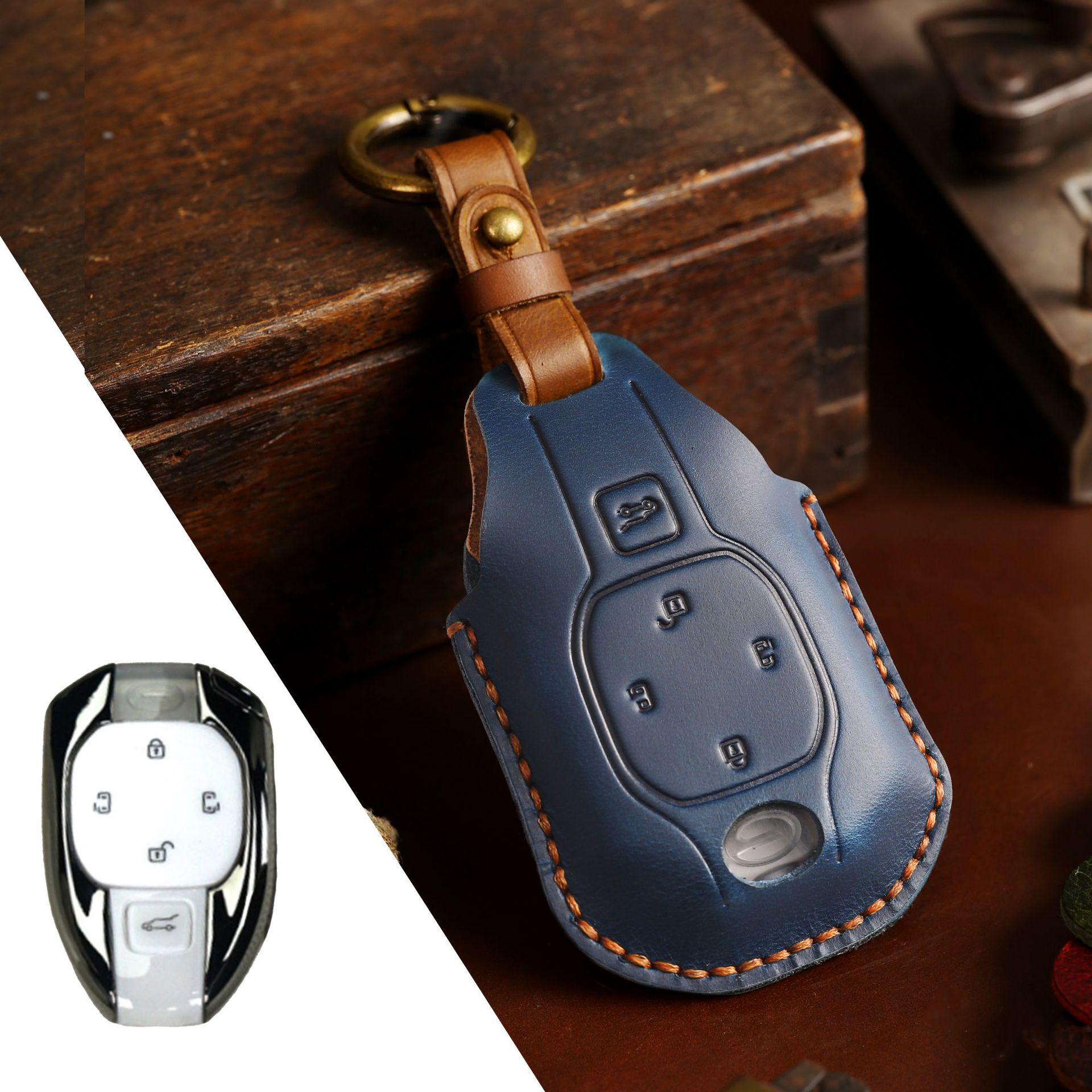 

2023 GAC Trumpchi M8 Master Leather Key Cover for Men синій