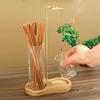Figure-8 Bamboo Incense Holder with Glass Tube and Metal Clip Zen Burner