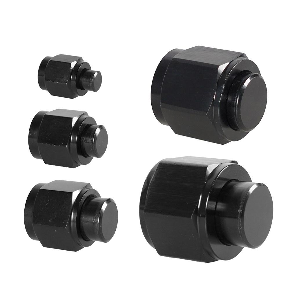 1Pcs High Quality Hex Head Port Fitting AN4 AN6 AN8 AN10 AN12 Adapter Female Flare End Cap Plug Tube Fitting Aluminum Black