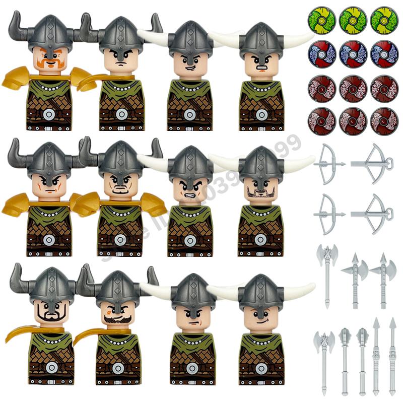 Medieval Military Building Blocks Roman Officer Soldier Knight Imperial Army Head Of State Elf Hunter Lion King War Horse Brick