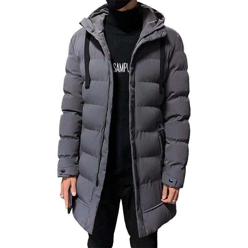Medium and Long Cotton-padded Men's Winter Coat New Thickened Hooded Cotton-padded Jacket Men's Flow Brand Cotton-padded Clothes