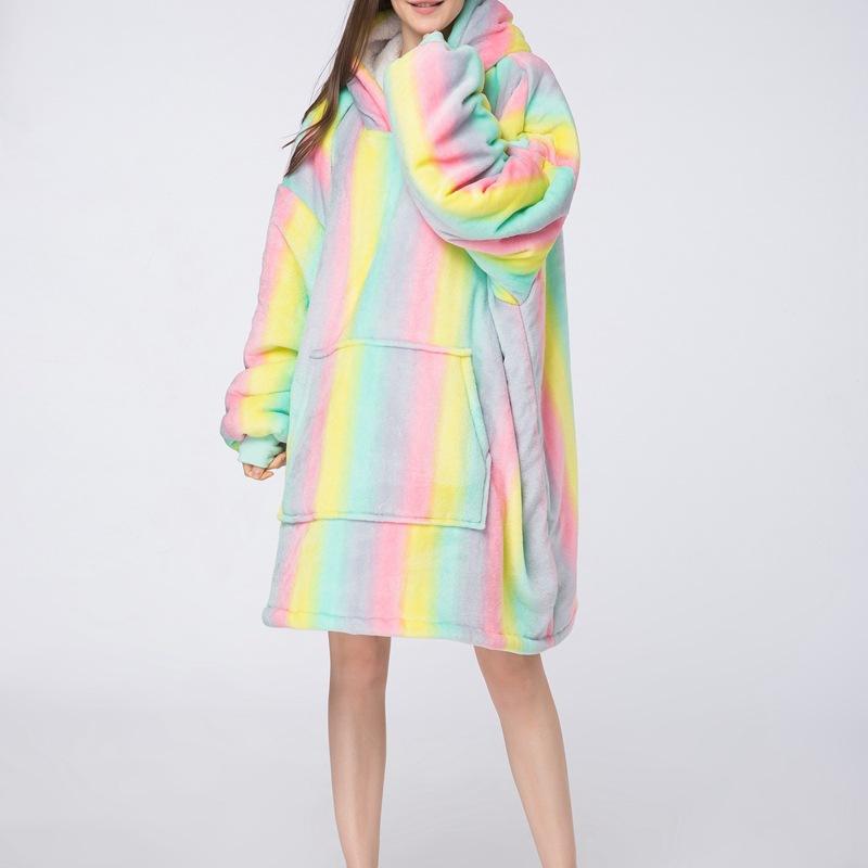 Winter Hooded Robe Sleep Tops Warm Thicken Nightgown Long Sleeve Sleepwear Femme Sleep Dress Coral Fleece Nightwear Home Wear