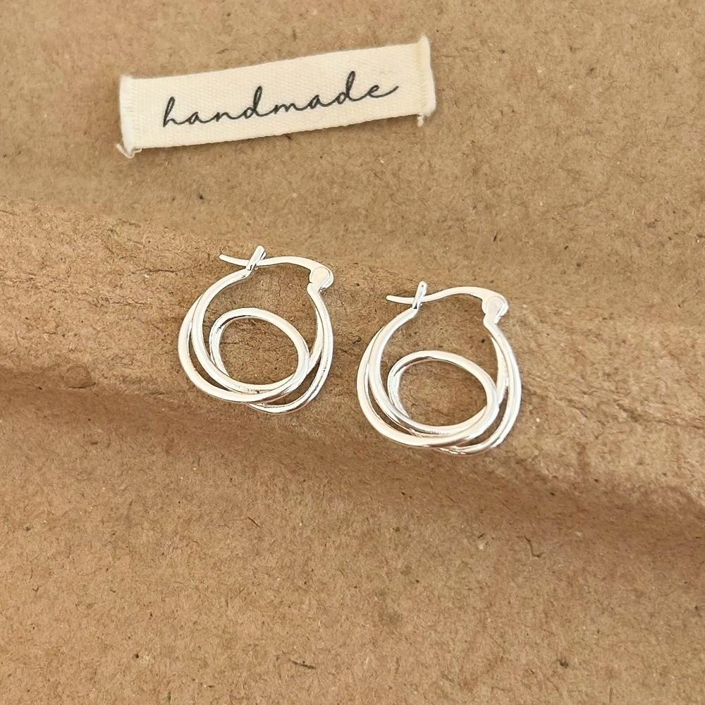 Double Layer Irregular Earrings Minimalist Personality Earrings Hoop Earrings  Party