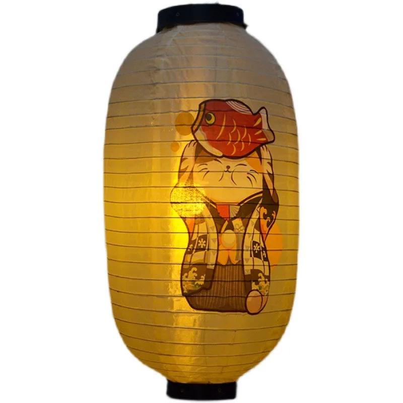 Japanese-style Lucky Cat Waterproof Lanterns Sake Izakaya Sushi Lamian Noodles Cuisine Restaurant Advertising Holiday Decorative