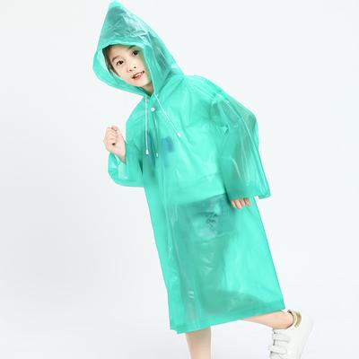 Children EVA Raincoat with Hood Loose Fit Universal Size Waterproof Lightweight Outdoor Wear for Boys Girls School Travel