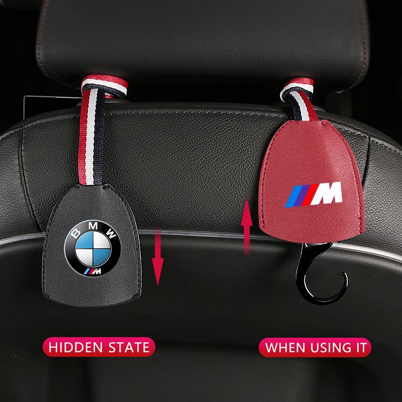 Car Sticker Car Interior Leather Storage Hook Hanger Sundries Organizer Holder For BMW M E34 E36 E60 E90 E46 F10 F20 F30 X5 X6 X