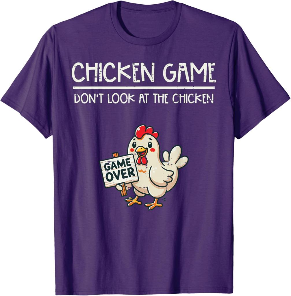 Hahnenspiel Nicht den Hahn ansehen Lustiges Grafik-T-Shirt Lässiges Baumwoll-T-Shirt für Männer Frauen