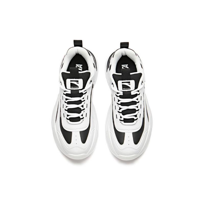 Anta Life Collection Cushioning Anti-Slip And Wear-Resistant Low-Top Chunky Sneakers Women's White Black Sneakers 92938862-1