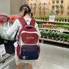 Color Block Student Schoolbag Women's Large Capacity Backpack