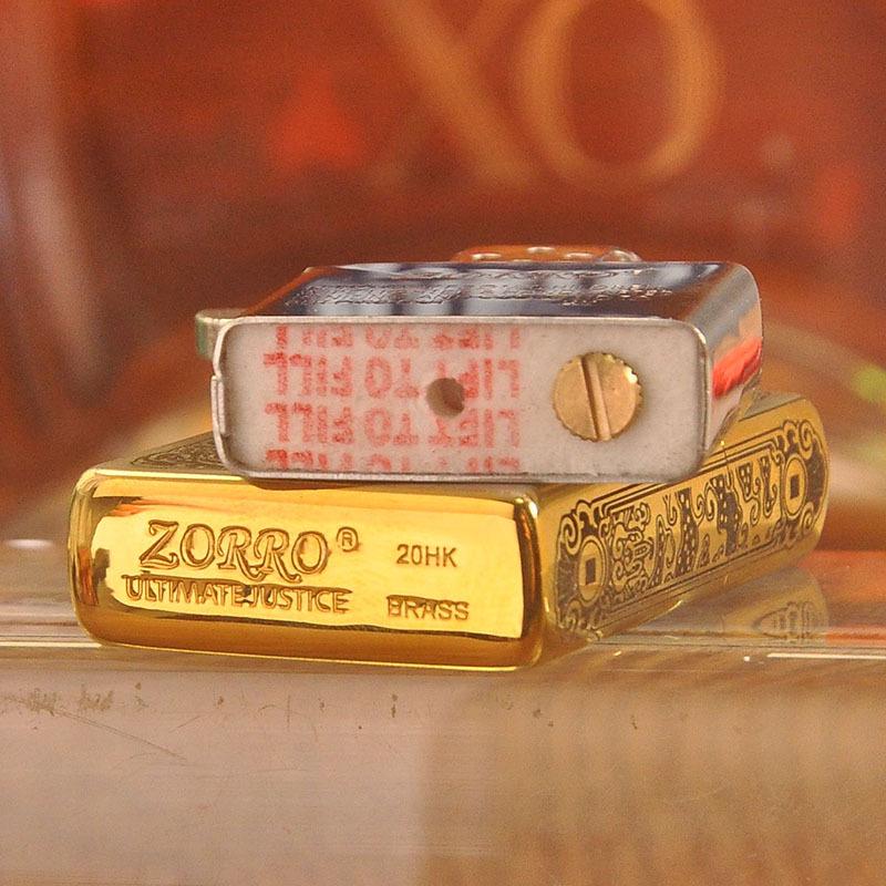 ZORRO 902 Exquisite Pixiu Kerosene Windproof Lighter with Gold Edge Trim