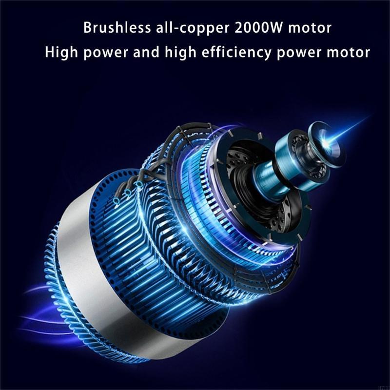 H7EE Cordless Angled Grinder Brushless Motor 3 Adjustable Speed 10000RPM Cutting Machine Tools for Wood Metal Rusts Removal