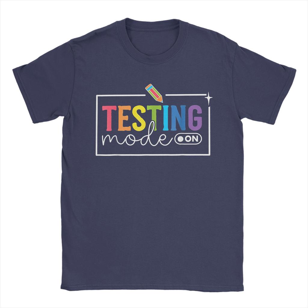 Funny Testing Mode On Testing Day Motivational Teacher  T Shirt Summer  Y2K T-Shirts Comfortable Cool Tees Oversized Print Tops