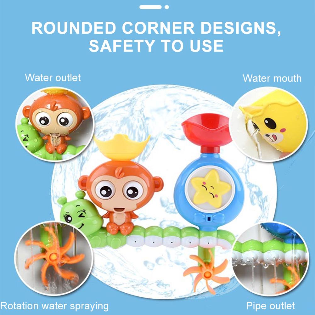 Baby Bath Toys Cute Cartoon Pattern Bathroom Bathing Playing Toys for ChildrenGreen