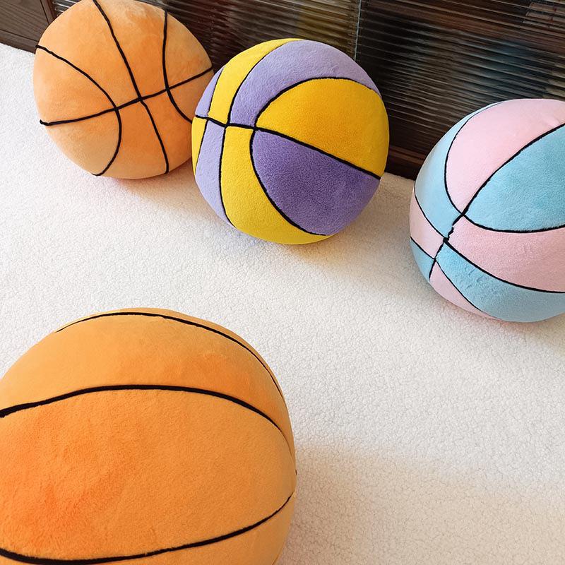 Creative Simulation Soft Basketball Throw Pillow Plush Toy Ball Doll Children'S Soothing Doll Activity Gift
