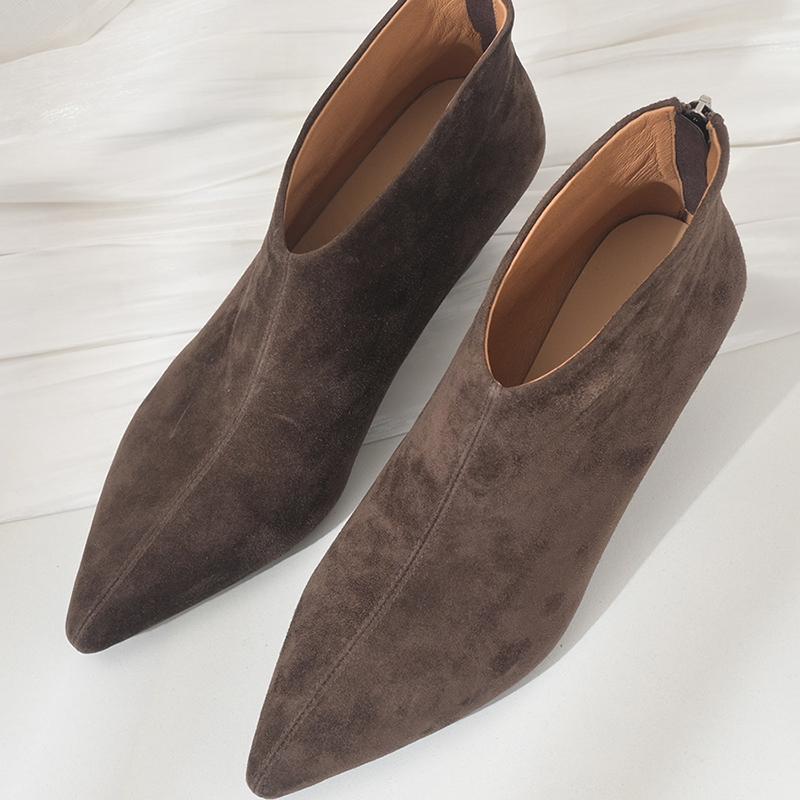 Designer Vintage Women Slim Ankle Boots Elegant Strange Heel Shoes Concise Short Botas De Mujer