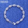 925 Sterling Silver Fashion Gift Oval Bracelet Jewelry