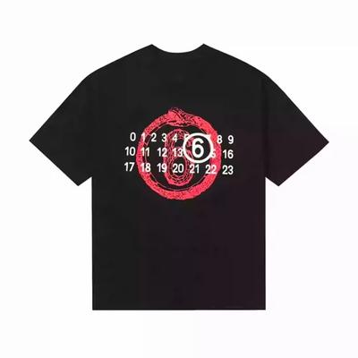 T-shirt Estiva da Uomo Larga a Maniche Corte Stampa Trendy Casual Versatile Girocollo Manica Corta Cotone Puro