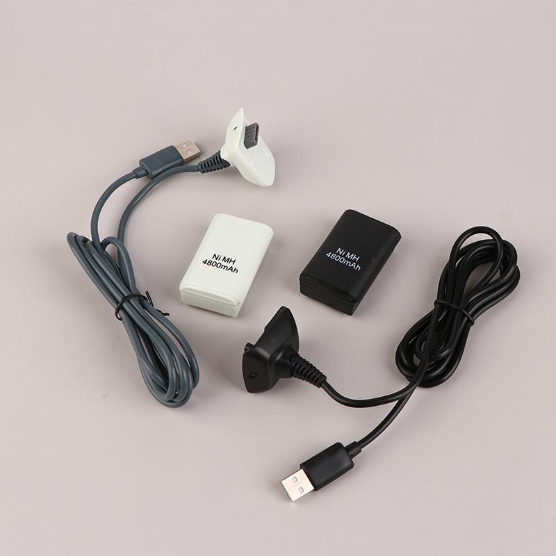 For Xbox 360 Wireless Game Controller Gamepads Replacement Battery Pack With Charging Stand+Charging Cable+2X4800Mah Batteries