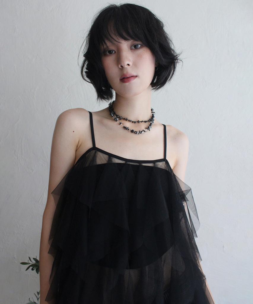 RUBATI Airy Tulle Lace Layering Dress_Black