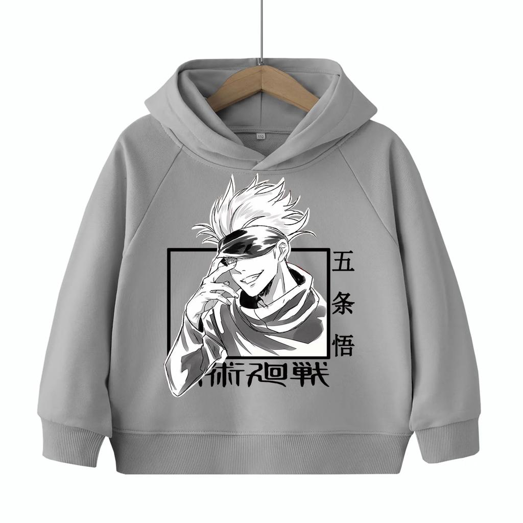 Jujutsu Kaisen Gojo Satoru Anime Children's-Hoodie Harajuku Hip Hop Pullover Tops Sweatshirt