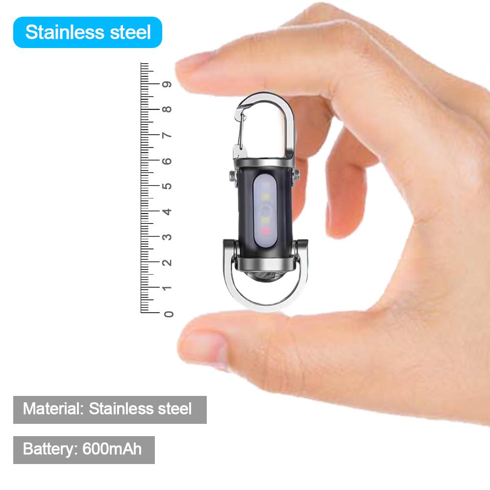 NEW Rechargeable Mini Flashlight Inspection Light Portable Keychain Camping Emergencys Lighting Tool Red Blue Flashing Light