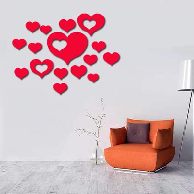 Wall Stickers Love-Heart 3D Acrylic Wall Decal Stickers for Home Living Room Bedroom
