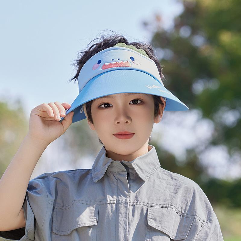 Children's Hats Summer Travel Sunscreen Hats Cartoon Cute Big Brim Empty Top Hats Male and Female Babies Outdoor Sun Hats