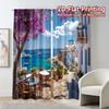 2pcs, 2D FLAT PRINTING Curtains (Without Rod) Santorini Bliss Print Modern Curtains Polyester Curtains Festive Suitable for