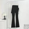Chegada Nova de Outono para Mulheres: Calça de Yoga Duas Peças Merade com Esquema de Cores, Modeladora e Anti-Exposição Micro-Flare Roupa Esportiva.