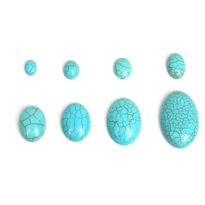 Turchesi Perline Howlite Pietra Perline Cabochon Mezzo Ovale Flatback Risultati Dei Gioielli Adatto Anelli Fai Da Te Bracciali Materiale
