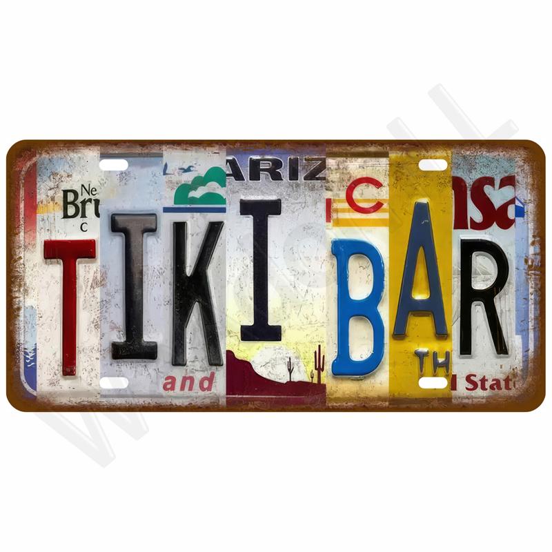 Vintage Metal Plate Tin Sign Plates Bar Retro Metal Sign Wall Art Mural Aesthetic Room Home Decor Items Poster Garage Decoration