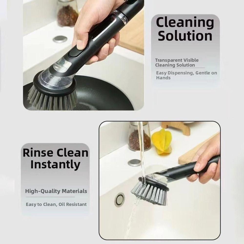 Press Cleaner Kitchen Pan Brush Creative Dish Washing Scrubber  Sink Cleaning