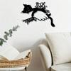 Art Deco Iron Wall Art with Cat and Floral Motif Indoor Outdoor Rust Proof Decor