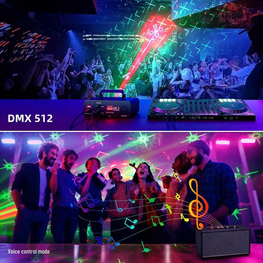 Double Projection Laser Light: Full-Color Animation Christmas, KTV, and Stage Strobe Light with Sound Control