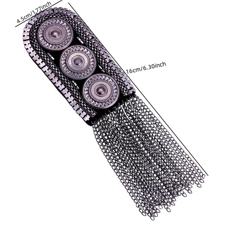 Britischer Stil Handgefertigter Schulterschmuck Quaste Strass Epauletten Bekleidungszubehör Brosche Epaulette Schulterbroschen