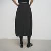Women's Black Slit Hem A-Line Midi Skirt