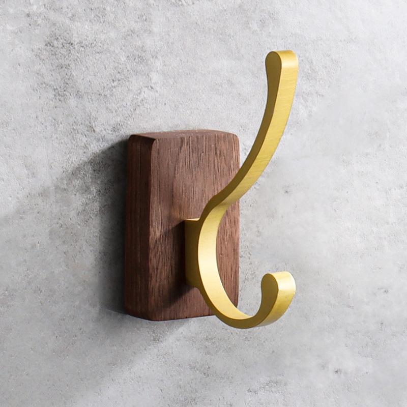Walnut Wood Clothes Hook Bathroom Door Wall Hanging Storage Hook Wood Key Hat Organizer Hook Kitchen Decor Accessories Cocina