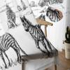 Zebras Sketch Sheer Window Curtains For Living Room Bedroom Modern Voile Tulle Curtains Fabric Drapes For Kitchen