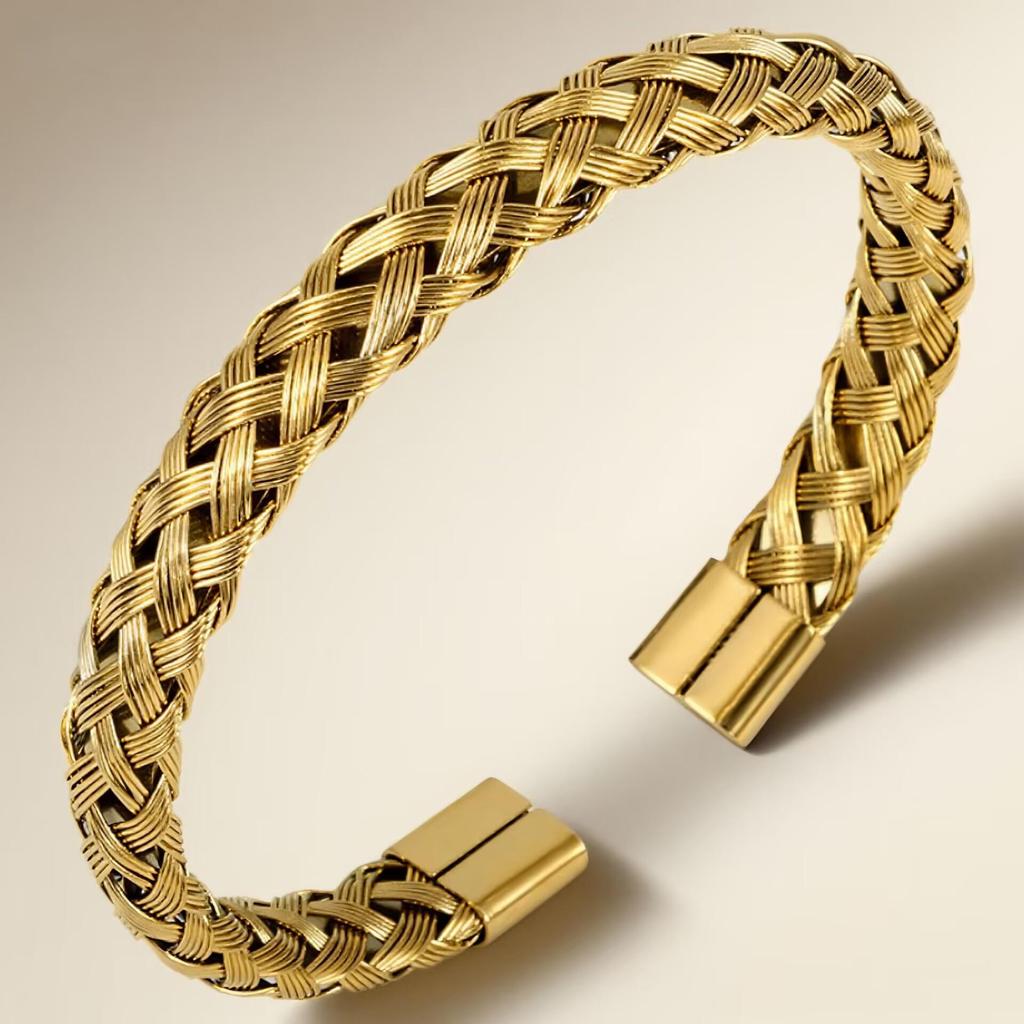 Bracelet de Luxe en Acier Inoxydable pour Femme: Titane Électroplaqué, Sertissage Diamants Complet, Style Européen-Américain