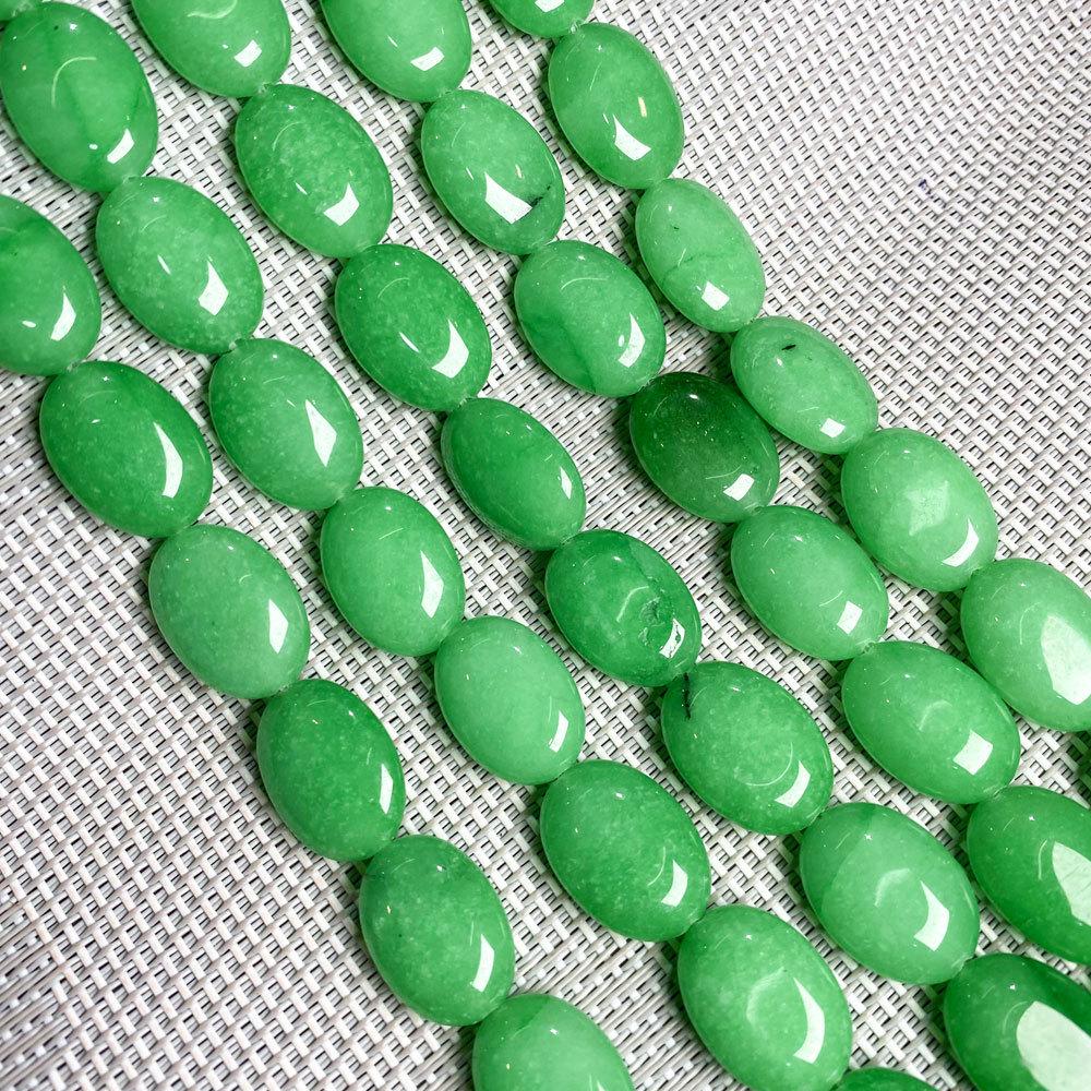 Hand-Painted Natural Gemstone Oval Beads for DIY Jewelry Necklaces & Bracelets