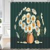 Elegant Floral Shower Curtain - Polyester Woven, Multi-Functional, Machine Washable, Includes Hooks, All-Season Bath Decor