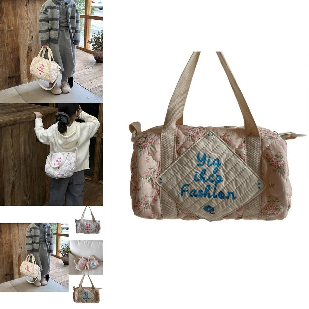 Trendy Floral Print Children's Crossbody Bag Stylish Cylinder Shoulder Bag For Kids