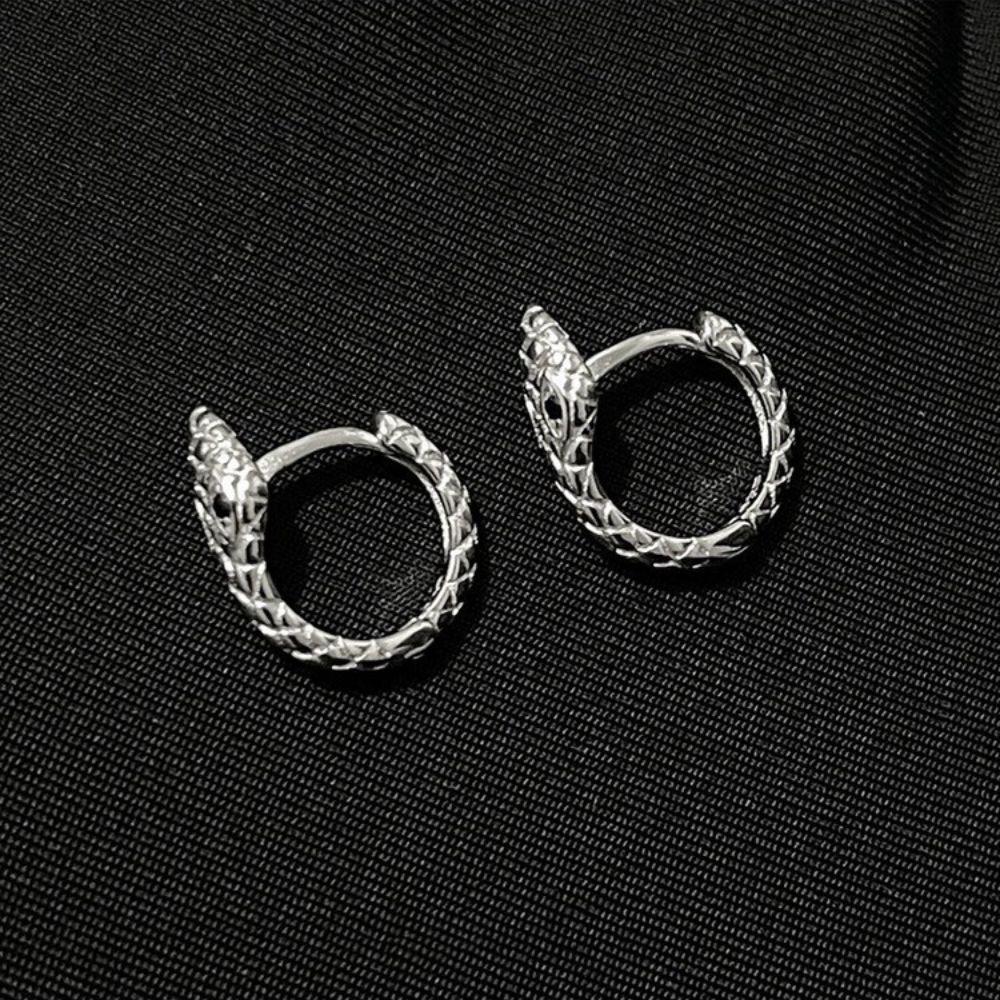 Pop Snake Shaped Gold Silver Hoop Earrings Party Jewelry Korea Style Earrings Women Men Ear Buckles