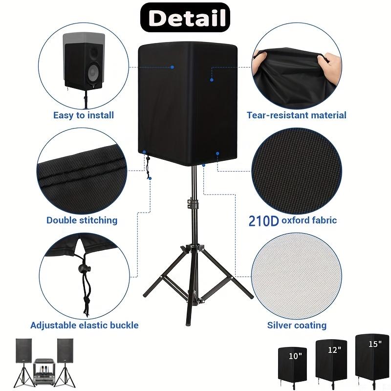 2-pack Speaker Protective Covers, Speaker Covers with Drawstring Bottom, Effective Protection In All Seasons, Black