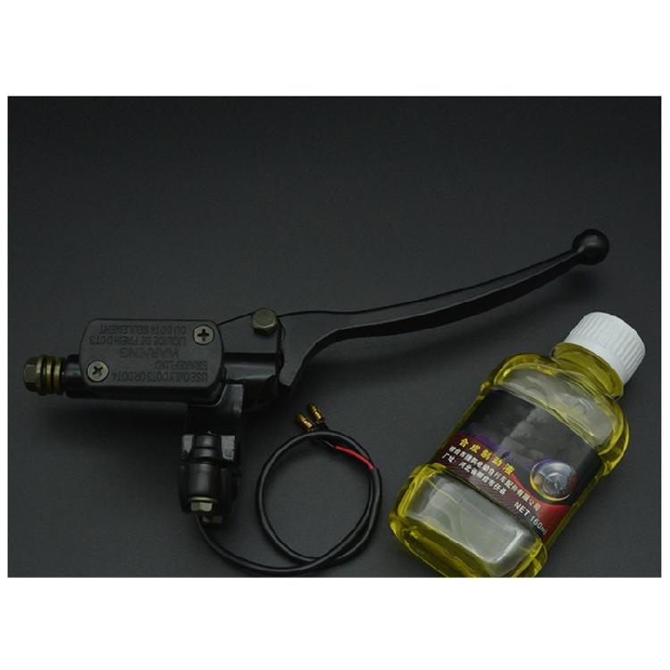 Black Motorcycle Brake Pump Assembly, 160 mm Lever, 22 mm Handlebar Mount, Aluminum Service Part for Repair Shops