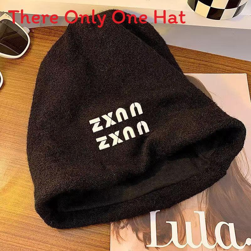 

Wool Winter Beanie Hat For Women With English Letter Embroidery Casual Warm Cap