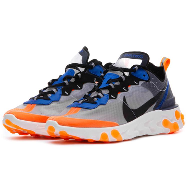 New Nike React Element 87 Thunder Blue/Total Orange AQ1090-004
