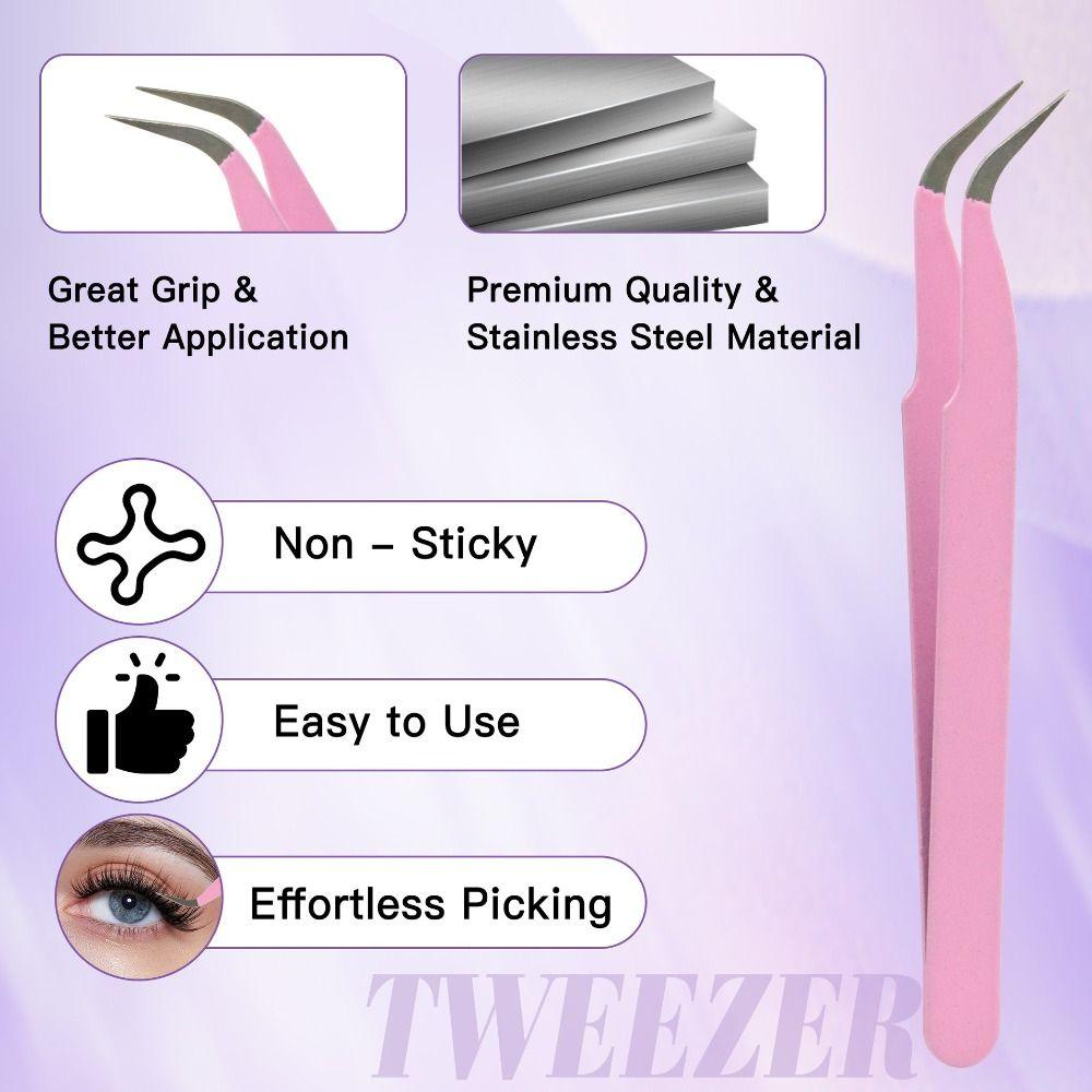 Waterproof Eyelash Extension Glue With Tweezers Non-Irritating Lash Clusters Kit With Remover With Brush Lash Glue Remover
