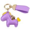 Instant Wealth Leather Keychain: Cartoon Pony Bag Charm & Couple Car Pendant - New Year Gift