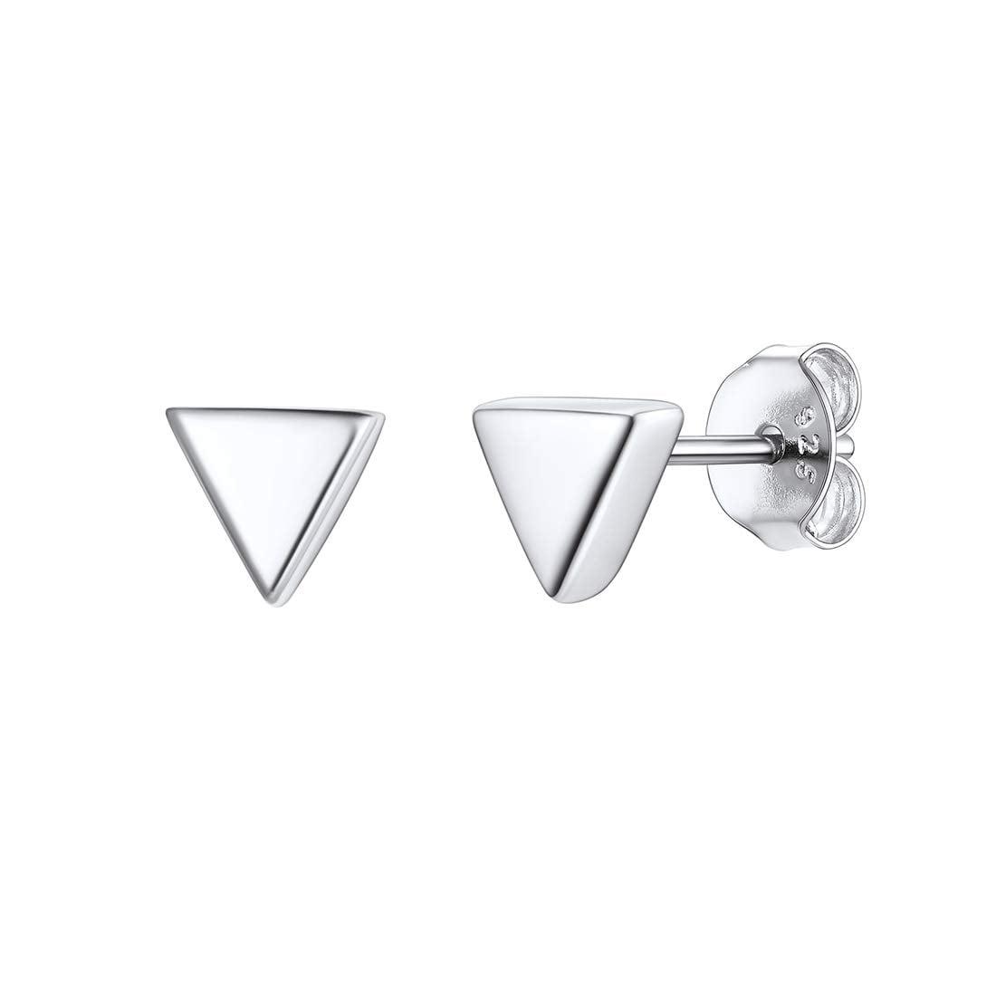 

925 Sterling Silver Triangle Stud Earring білий